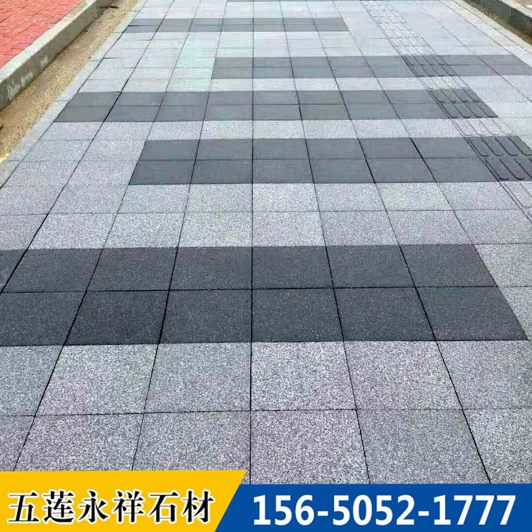 定做浅灰色芝麻灰荔枝面广场板室外建筑工程芝麻灰石材厂家火烧