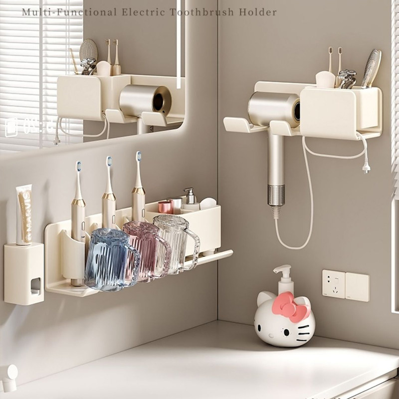 奶白一体式牙刷置物架免打孔漱口杯牙膏架壁挂卫生间收纳整洁无忧,家装主材,牙刷牙杯架/漱口杯,淘宝优惠券,粉丝福利购,淘宝优惠卷