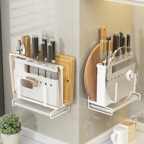 白色锅盖架菜板架案板架筷子筒架