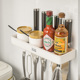 厨房挂勺子铲子挂架免打孔调料佐料收纳刀架墙壁置物架橱柜下挂钩
