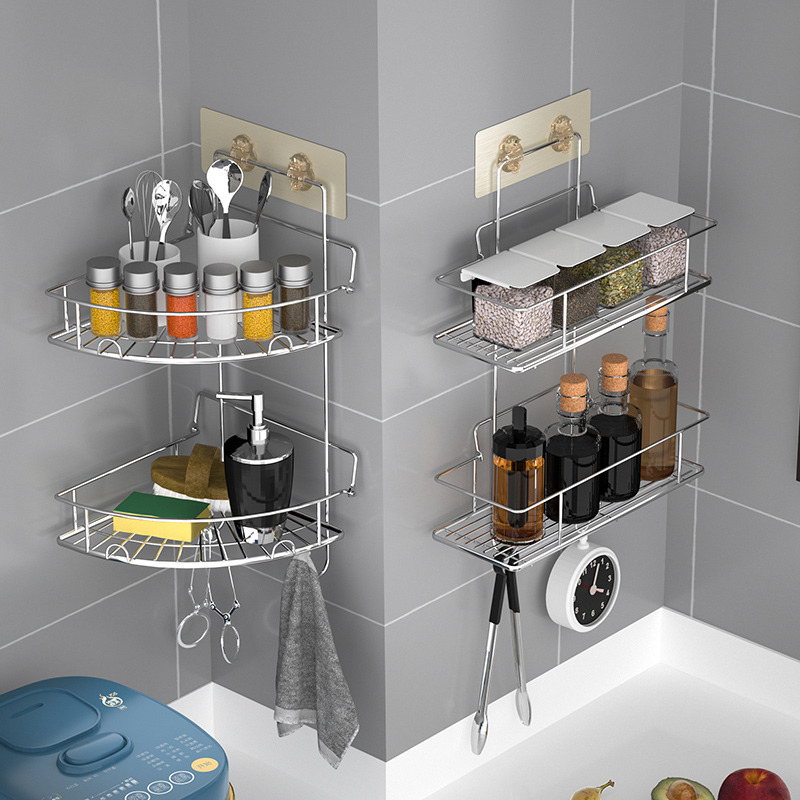 厨房置物架不锈钢转角三角收纳