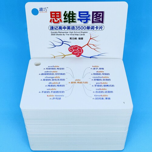高中英语3500单词卡片思维导图