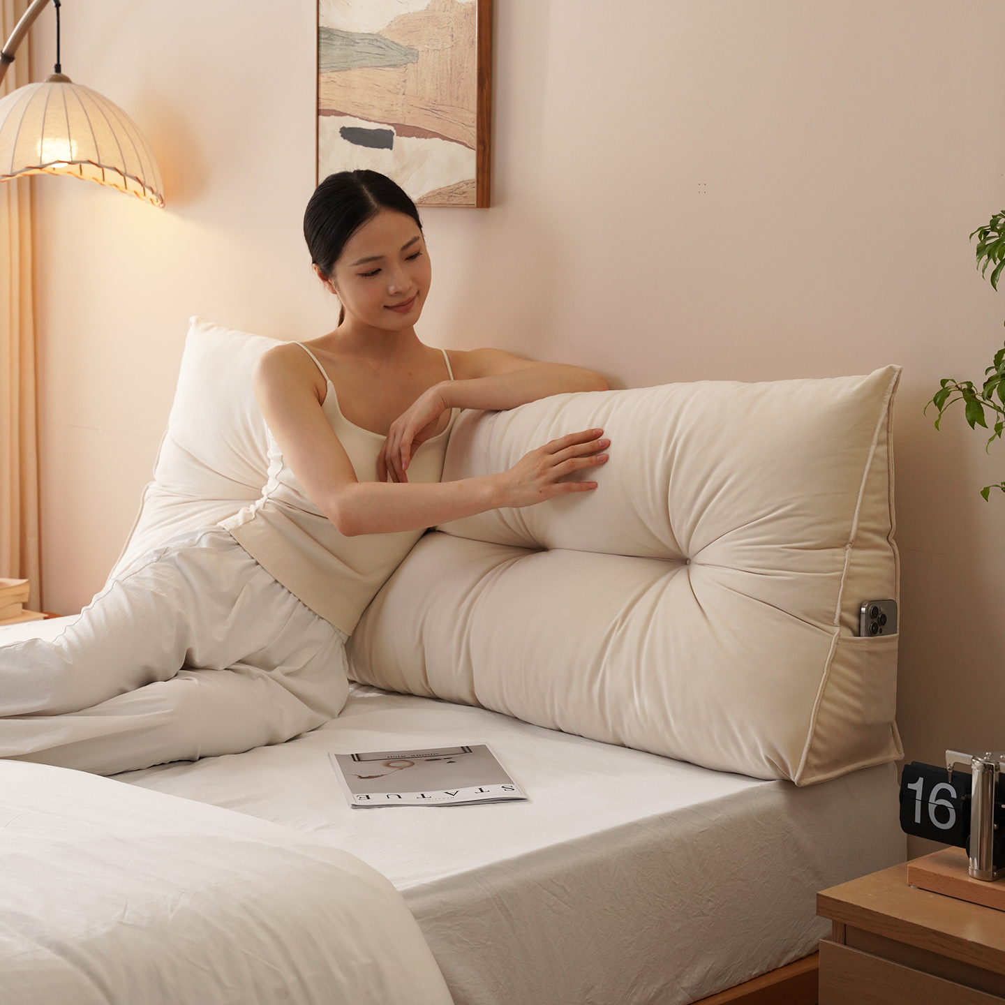 三角床头靠垫无床头软包靠背垫2025新款榻榻米床上可拆洗大长靠枕