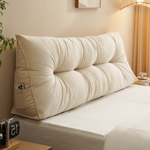 床头软包靠背垫ins风北欧榻榻米无床头靠垫新款三角防撞大靠背枕