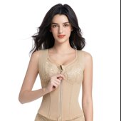 塑腰拉链长文胸大胸显小提拉强收副乳开肩开背美背矫正身材管理器