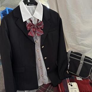 海月社【双子颂】JK制服套装 闺蜜黑色西装外套百褶裙格裙正版