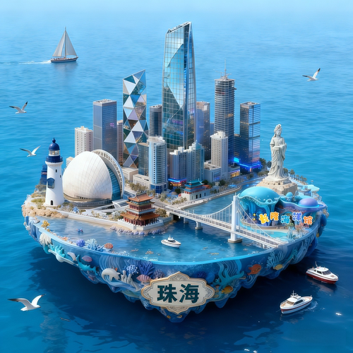 珠海城市金属浮雕磁吸冰箱贴装饰