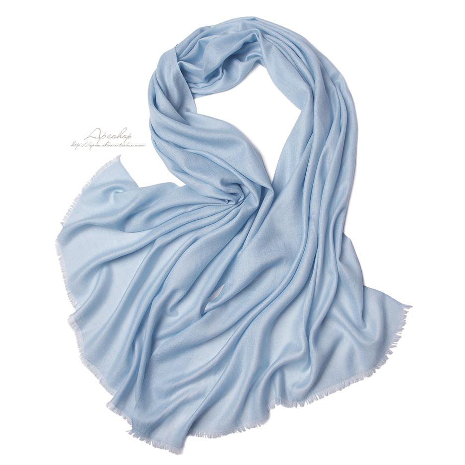 真丝羊绒围巾apcshop薄纯色女士