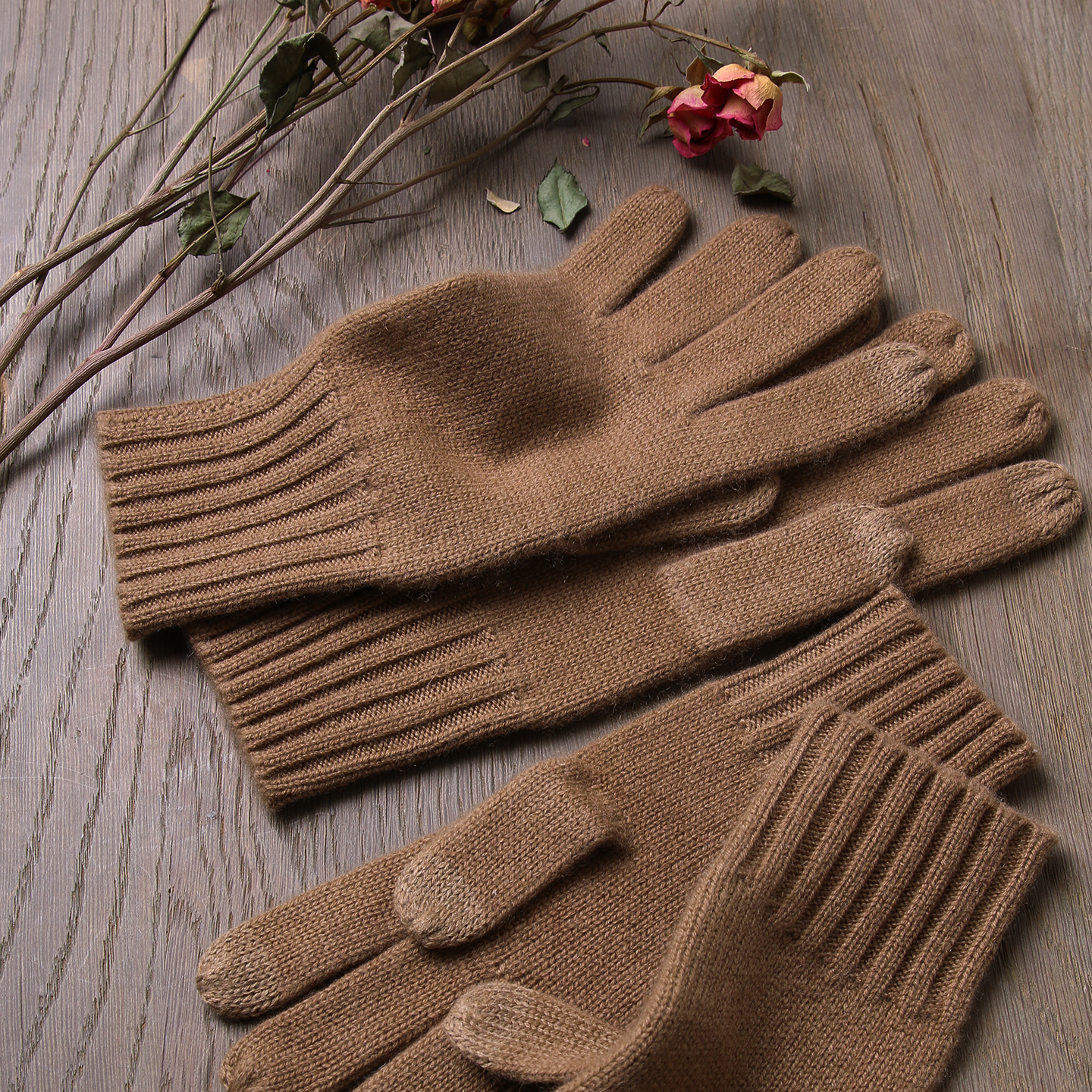 山羊绒男女同款分指手套