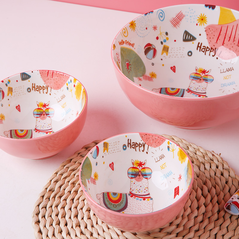 羊驼米饭碗高颜值陶瓷餐具