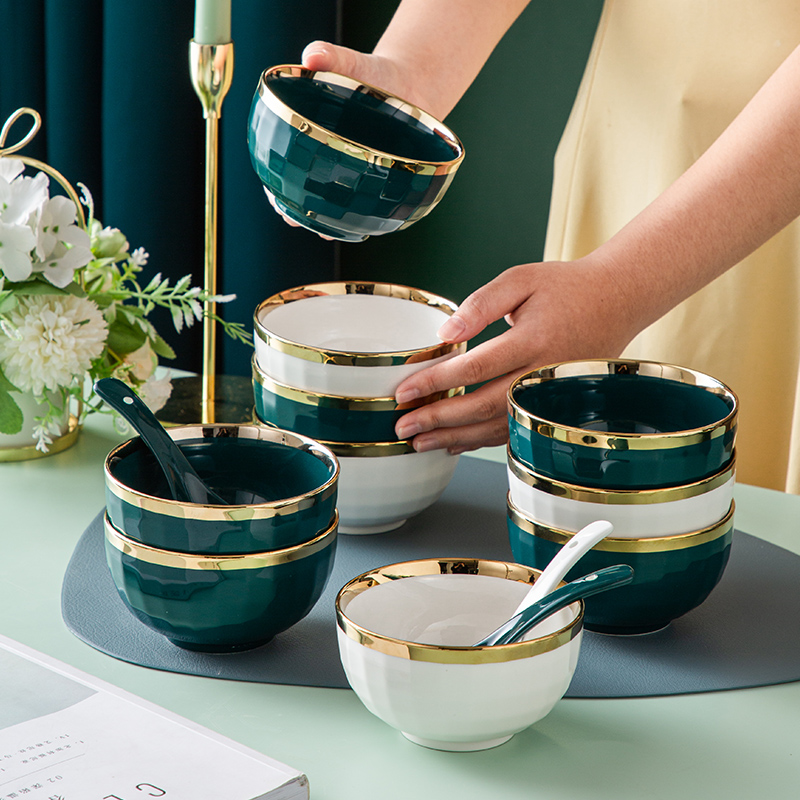 单个北欧轻奢米饭碗陶瓷北欧