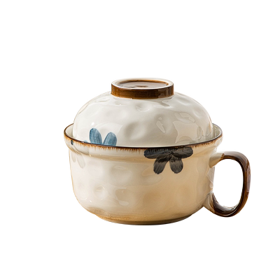 陶瓷泡面碗盖碗学生食堂打饭碗