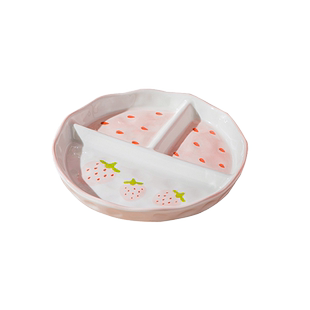 釉下彩陶瓷早餐分格餐盘大人儿童餐具减肥减脂定量盘子211分隔盘