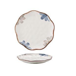 家用6寸日式釉下彩陶瓷吐骨头碟小号盘子蘸料碟小吃碟餐桌垃圾盘