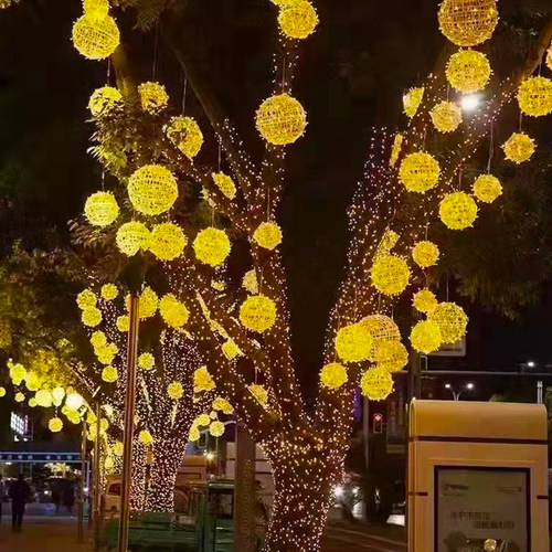 圣诞户外春节街道彩灯闪灯串灯