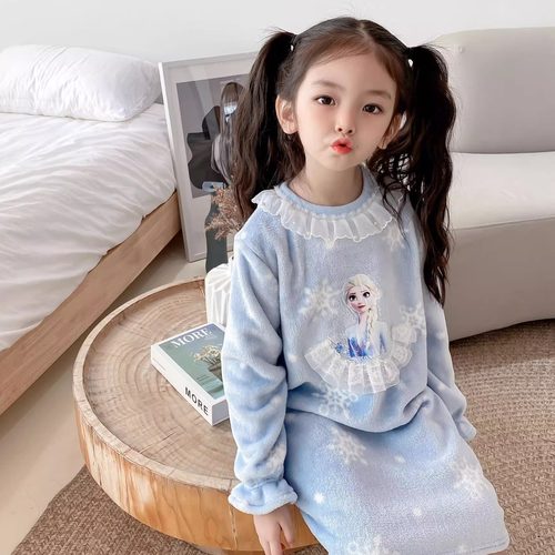 女童秋冬家居服2025爱莎睡衣