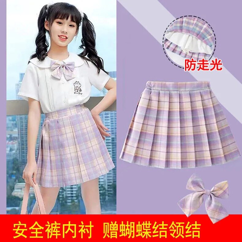 童装女童半身裙春夏装百褶裙JK裙