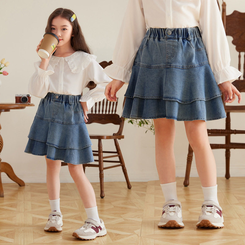 女童夏季半身裙2026夏装新款牛仔