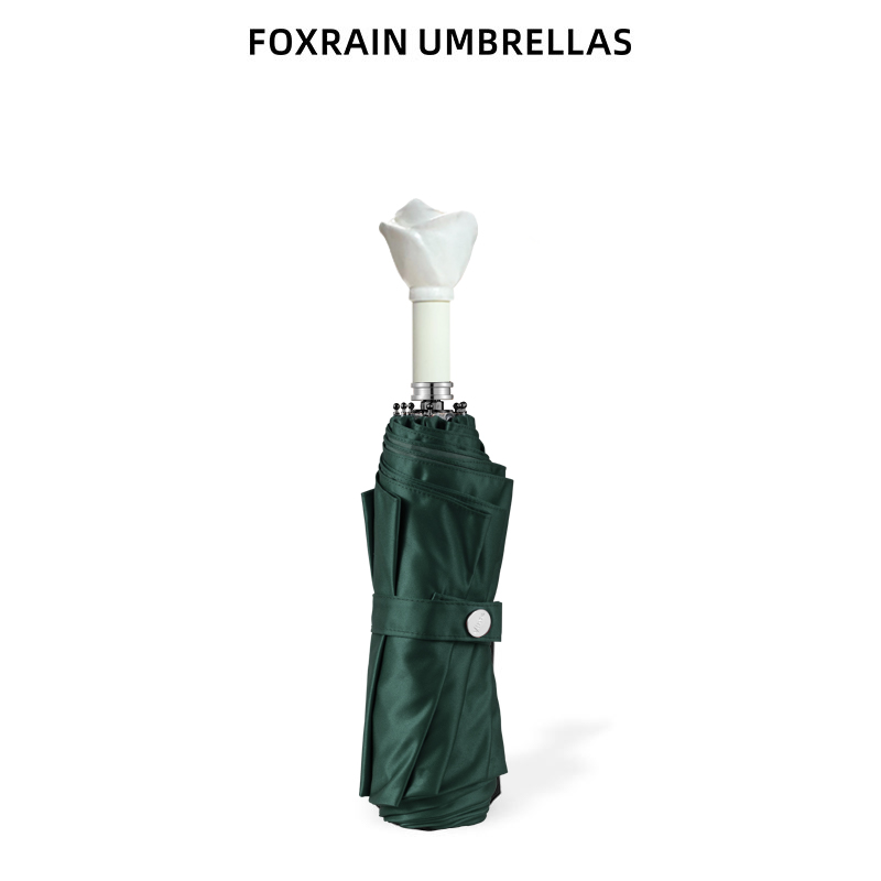 foxrain复古英式雨伞女折叠玫瑰花贵族伞高级感防晒两用高端定制