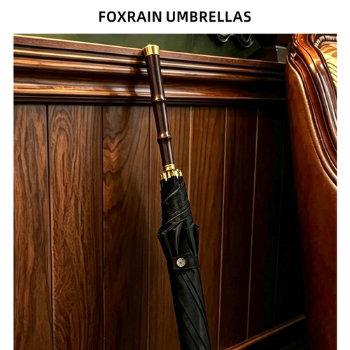 foxrain高档黑檀木复古长柄伞