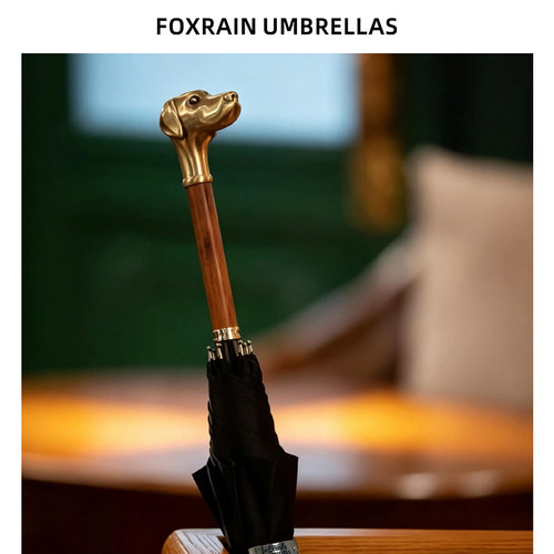 复古贵族伞狗头猎犬长柄商务雨伞