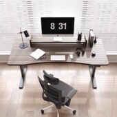 捷奥电动升降桌办公桌书桌站立办公台式 书房移动电脑智能升降书桌