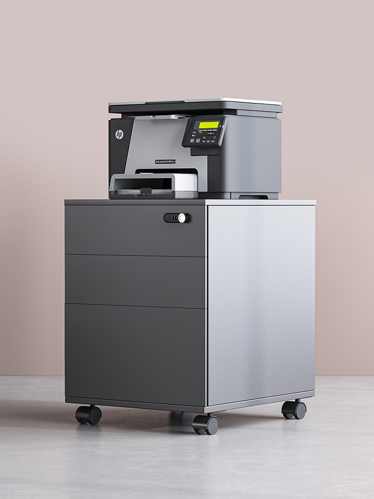 捷奥三抽活动柜文件柜木质办公室储物柜主机柜资料柜收纳密码锁柜