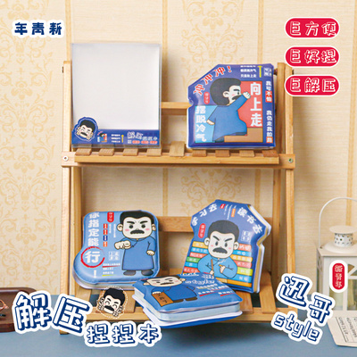 迅哥style系列解压笔记本高颜值捏捏乐可爱治愈笔记本新青年周边文创手账本学生用记事本精致感减压文具礼物