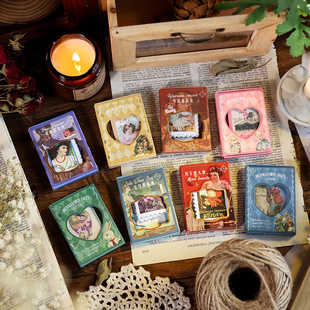 墨染文坊 周四集邮簿系列盒装贴纸30枚入文艺复古人物手帐装饰素材贴画DIY手账素材工具用品少女学生邮票贴纸