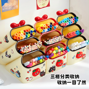 小槑同学马克笔收纳盒多功能斜插式 笔筒学生桌面儿童女孩大容量超大画笔彩笔铅笔笔盒创意可爱高颜值男孩笔桶