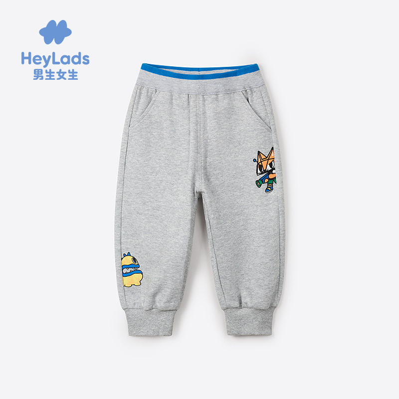 【呼呼严选】男生女生男小童潮酷卡通长裤NPZEJ33161A