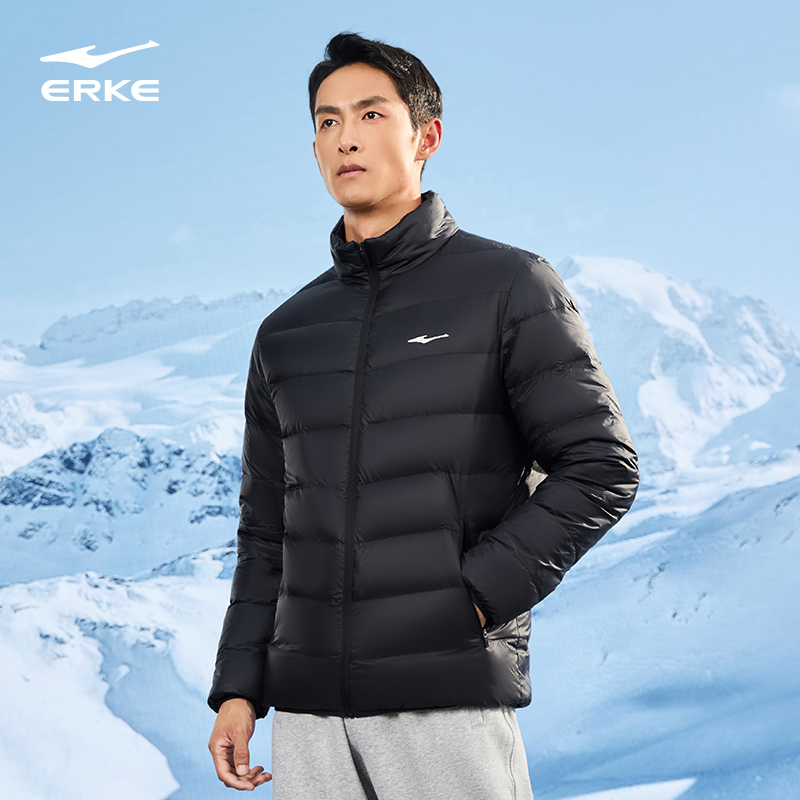 燚能科技丨鸿星尔克轻薄羽绒服男秋季新款男士防泼水运动夹克外套