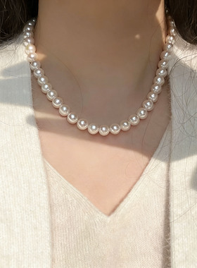 设计师款珍珠项链女轻奢气质锁骨链百搭小众