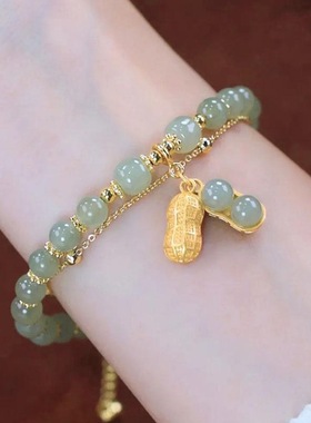 气质百搭双层花生甜美手链闺蜜女小众设计串珠手串摆摊饰品