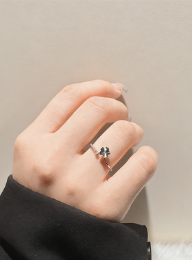 日韩锆石星星戒指女小清新排钻气质指环开口可调节简约百搭手饰品