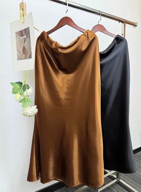 ERINA姨太太原创微胖 【限量直播专享】复古气质缎面鱼尾半身裙