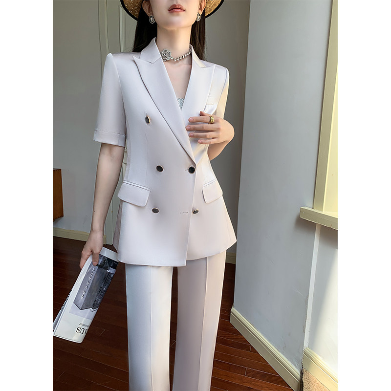 夏季西装套装女薄款2026新款气质女神范休闲高端职业正装短袖西服