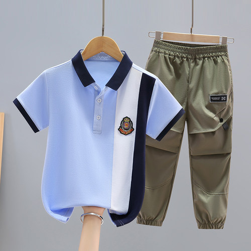 2025新款男童夏季短袖套装薄款