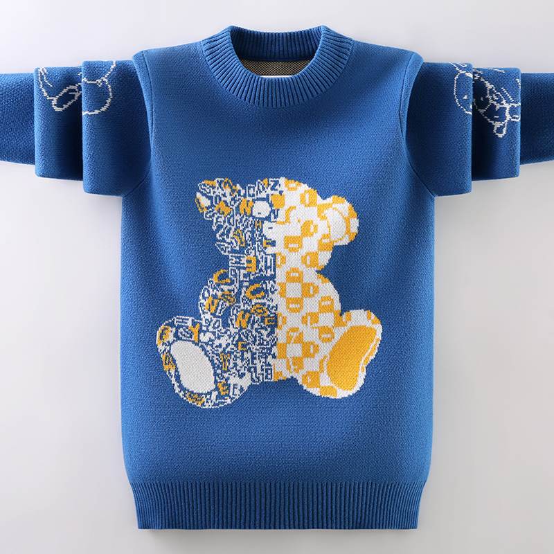 韩版冬季男童纯棉加厚毛衣