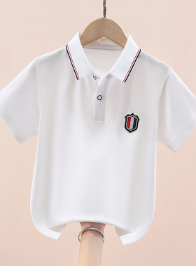 男童t恤短袖白色新款纯棉儿童夏装男孩衣服polo衫宝宝童装韩版潮