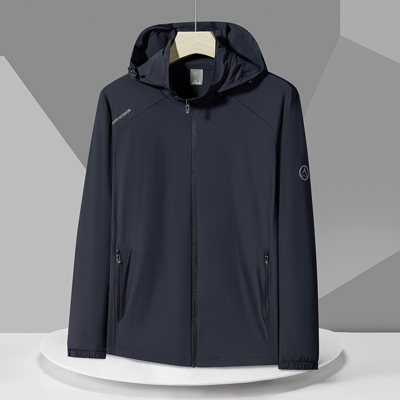 中年爸爸夏装冰丝防晒衣外套男中老年人夏季薄款休闲单层夹克风衣