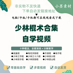 少林棍术棍法合集自学视频阴手棍齐眉棍烧火棍阴阳棍震山棍三节棍