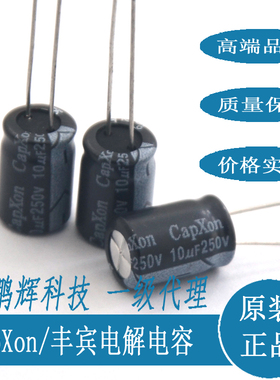 全新原装台湾丰宾CapXon进口电解电容250V/10UF高频KMKF10UF/250V