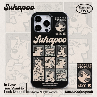 suhapoo壳内策展 漫画九宫格机壳iPhone17promax苹果16原创13ins风15pro14plus全包