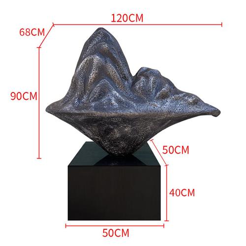 售楼处酒店大堂水波纹玻璃钢雕塑底座大型流水落地工艺品雕塑摆件