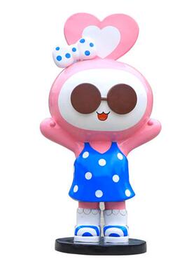 户外卡通波士熊和笨笨鼠雕塑玻璃钢商场网红打卡拍照大型装饰摆件