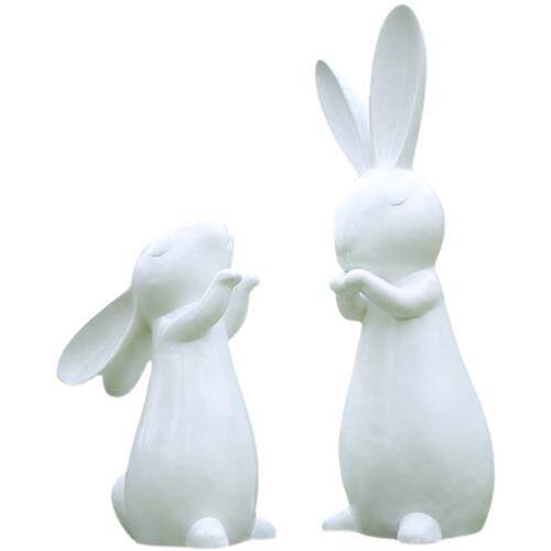 卡通兔子雕塑玻璃钢模型景观小品户外装饰品花园庭院门口草坪摆件