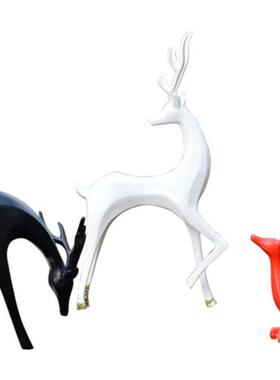 户外玻璃纤维鹿雕塑彷铜园林景观装饰房地产商业抽象麋鹿工艺装饰