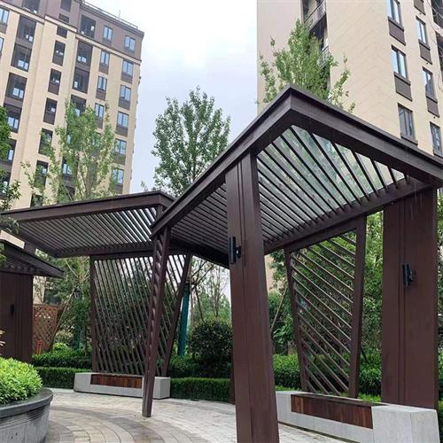 景观设计工程钢结构门头廊架景观廊架不锈钢凉亭钢结构户外廊架