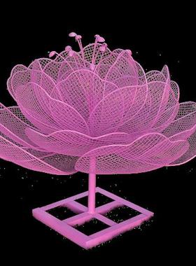 户外不锈钢镂空发光花朵莲花雕塑售楼部景区园林景观草坪装饰摆件